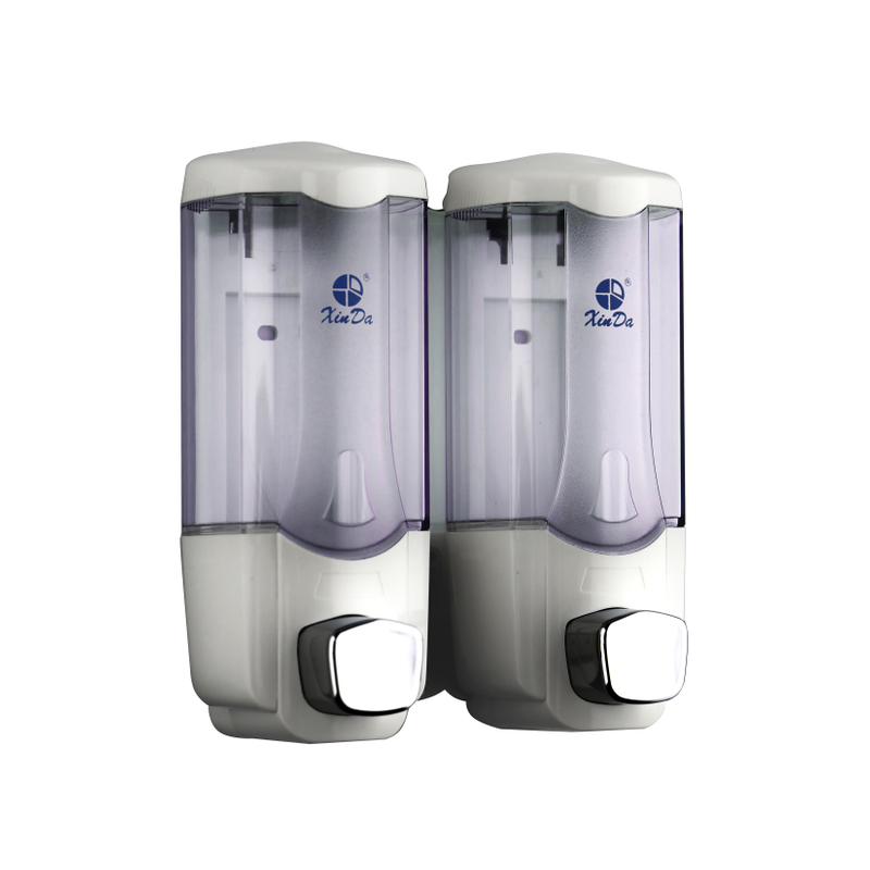 Der Xinda ZYQ 37s Shampoo-Seifenspender 370 ml X2 (Doppelt) Druckpumpe Badezimmer desinfizieren Kunststoff Weiß Wandmontage Schlüsselschloss
