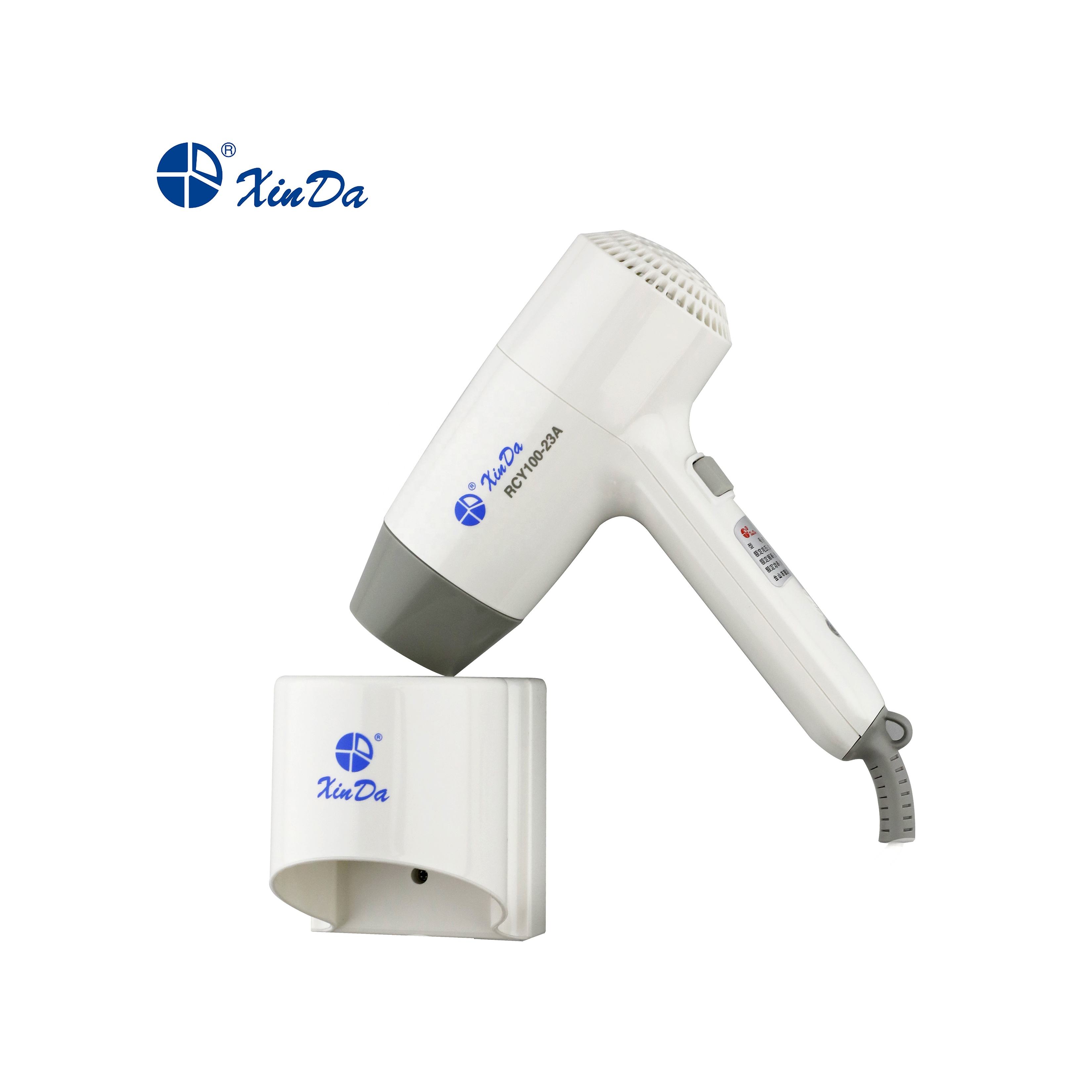 Der XINDA RCY-100 23A für Home & Hotel Convenience Mounted Base mit Sicherheitsschalter Weißer ABS-Haartrockner